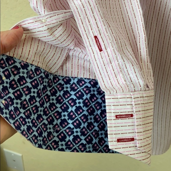 Thomas Dean button down flip cuff shirt L - Picture 3 of 7